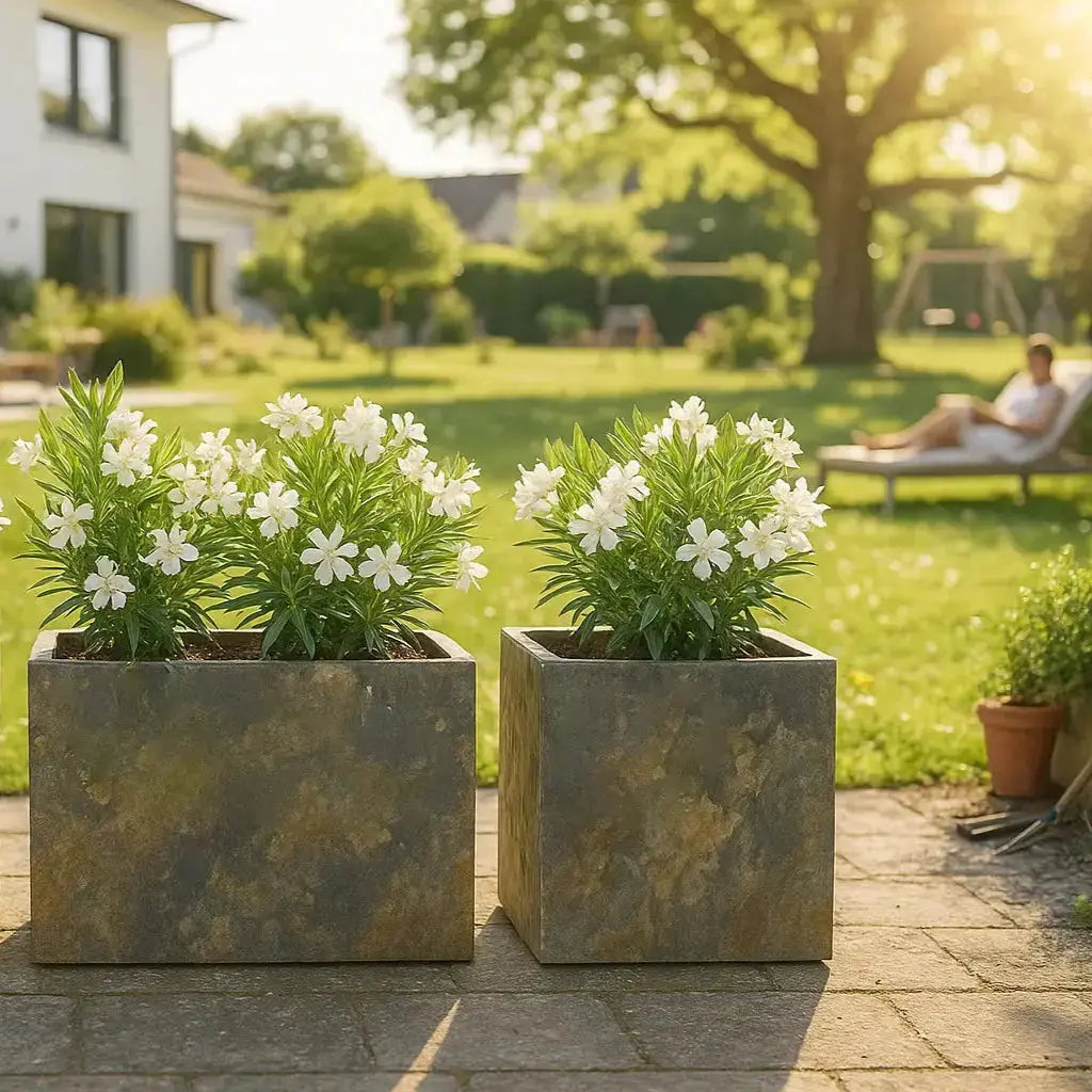 CUBI 40 Rusty – Pflanzgefäss Eckig 40x40x40 cm Schiefer Braun - CLIMAQUA