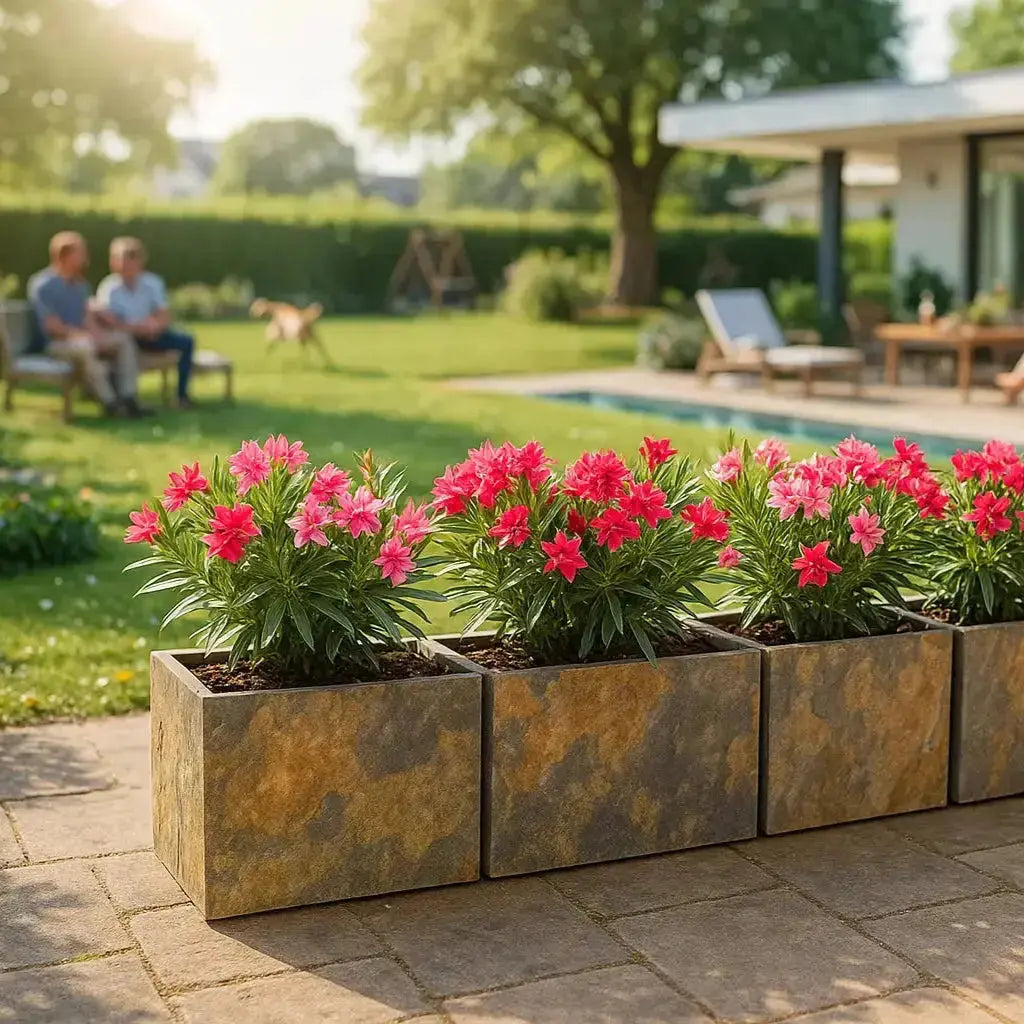 CUBI 40 Rusty – Pflanzgefäss Eckig 40x40x40 cm Schiefer Braun - CLIMAQUA