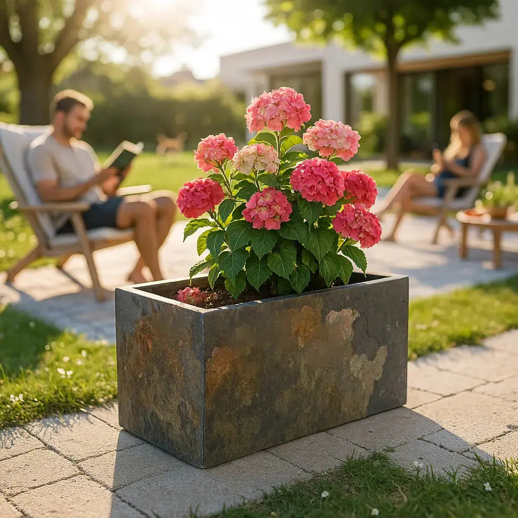 RECTO 80 Rusty – Pflanztrog Outdoor 80x60x40 cm Naturschiefer Braun - CLIMAQUA