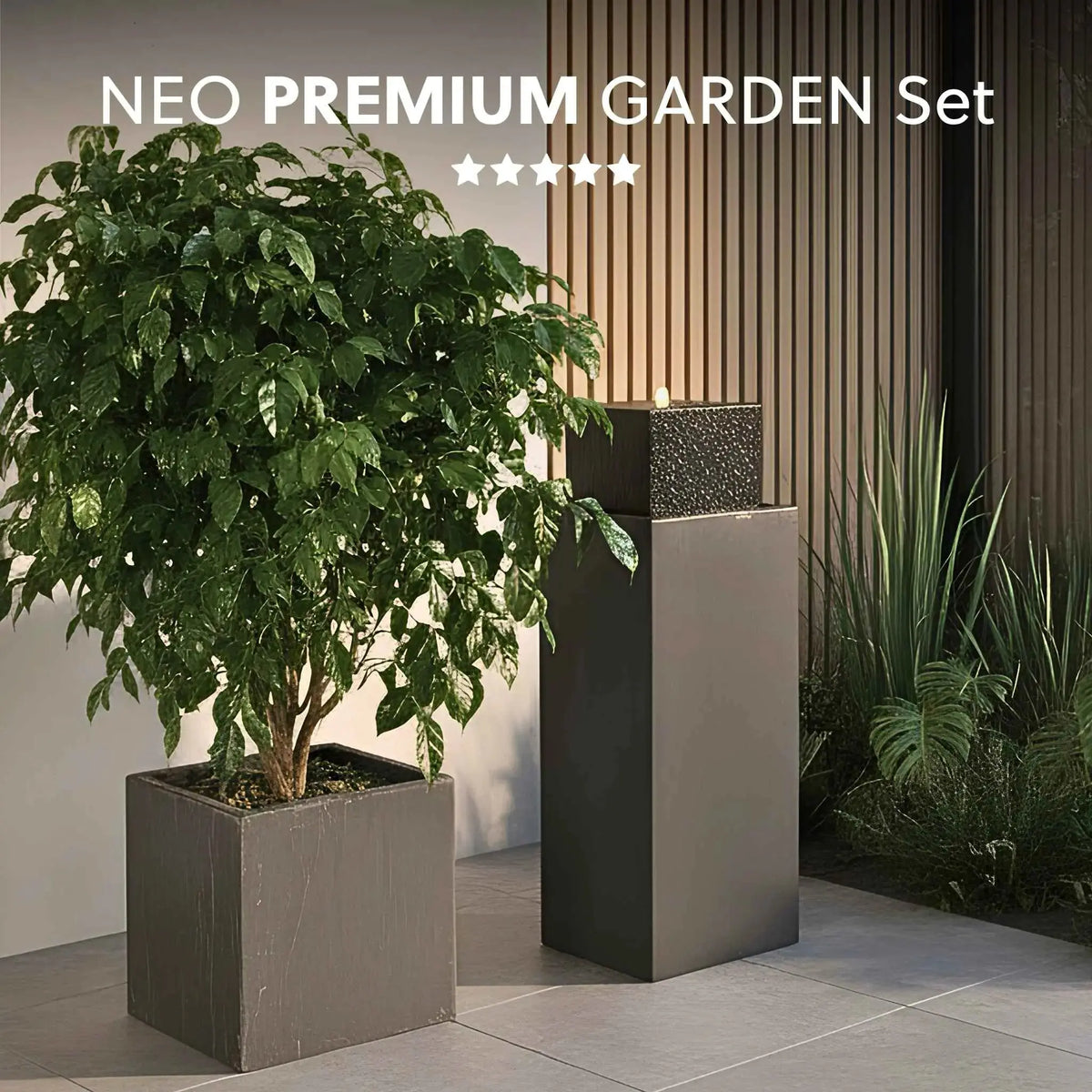 Säule Brunnen NEO PREMIUM GARDEN Set - CLIMAQUA