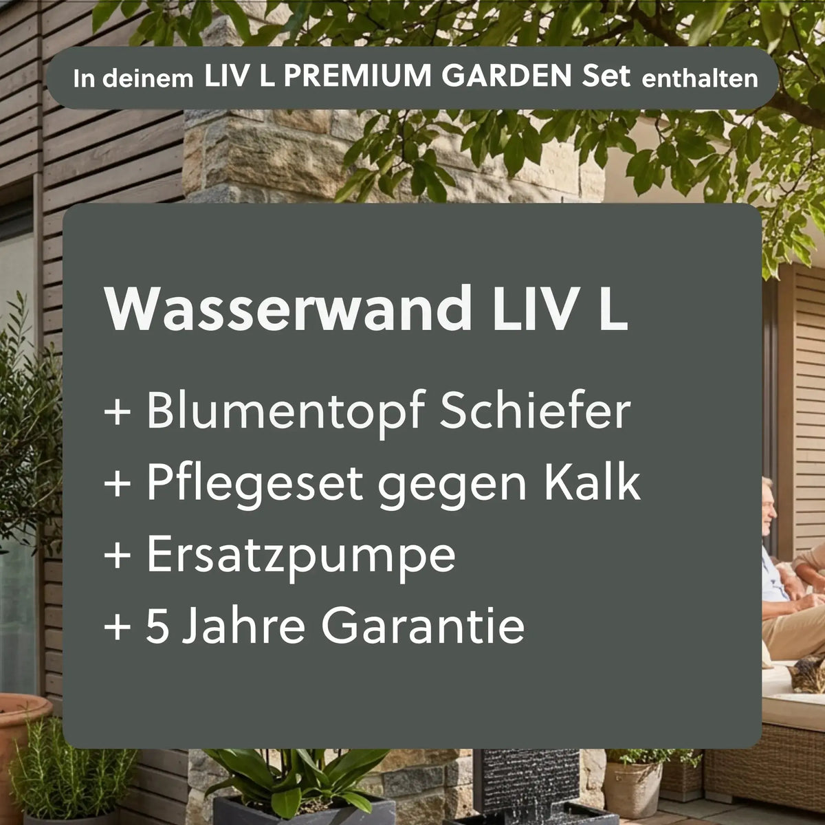 Wasserwand LIV L PREMIUM GARDEN Set - CLIMAQUA (KI-Inhalte)