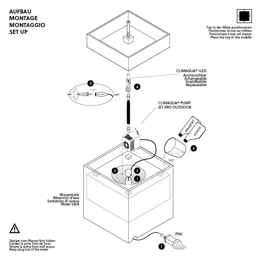 Stilvoller Terrassenbrunnen Anthrazit VIDA 40 - CLIMAQUA