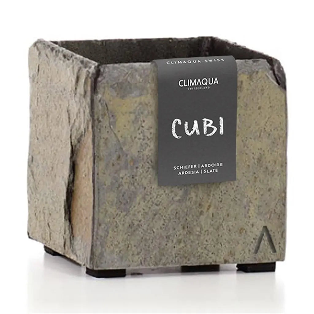 Übertopf Würfel 13x13x13 cm Schiefer Braun CUBI 13 Rusty - CLIMAQUA