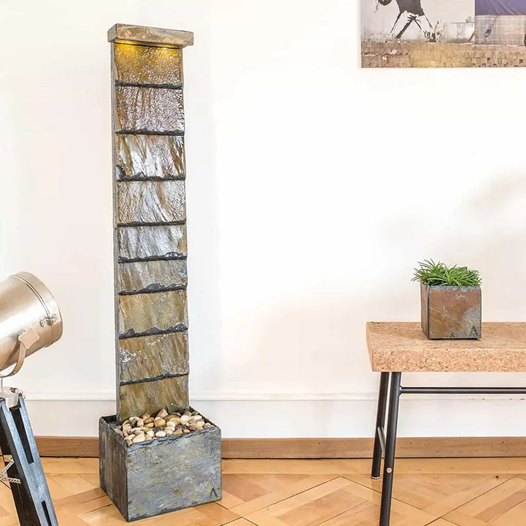 Übertopf Würfel 13x13x13 cm Schiefer Braun CUBI 13 Rusty - CLIMAQUA