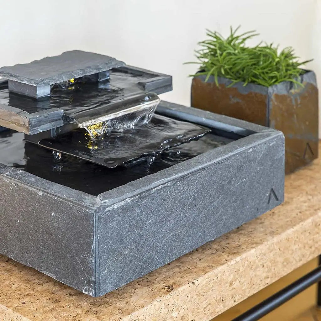 Übertopf Würfel 13x13x13 cm Schiefer Braun CUBI 13 Rusty - CLIMAQUA