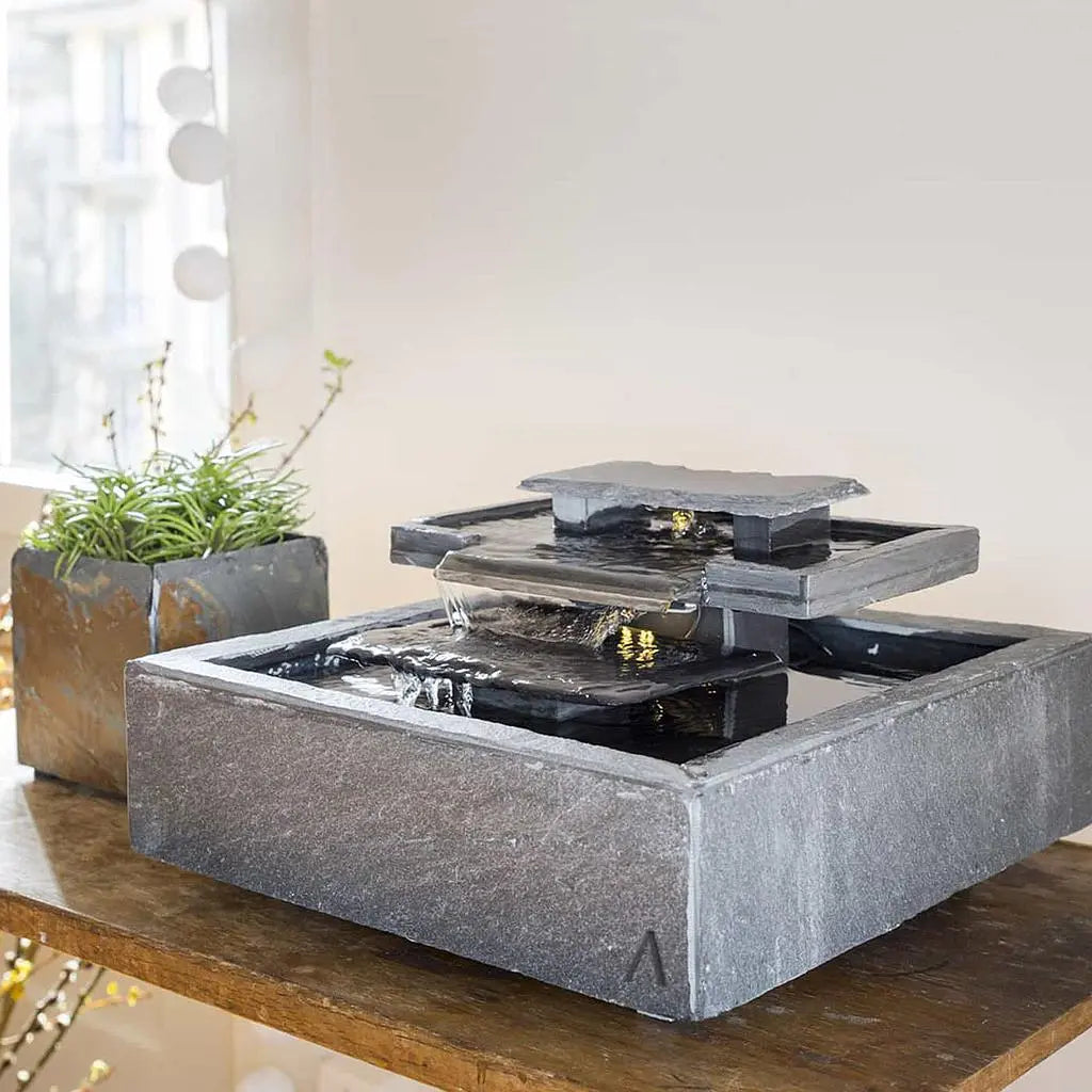 Übertopf Würfel 13x13x13 cm Schiefer Braun CUBI 13 Rusty - CLIMAQUA