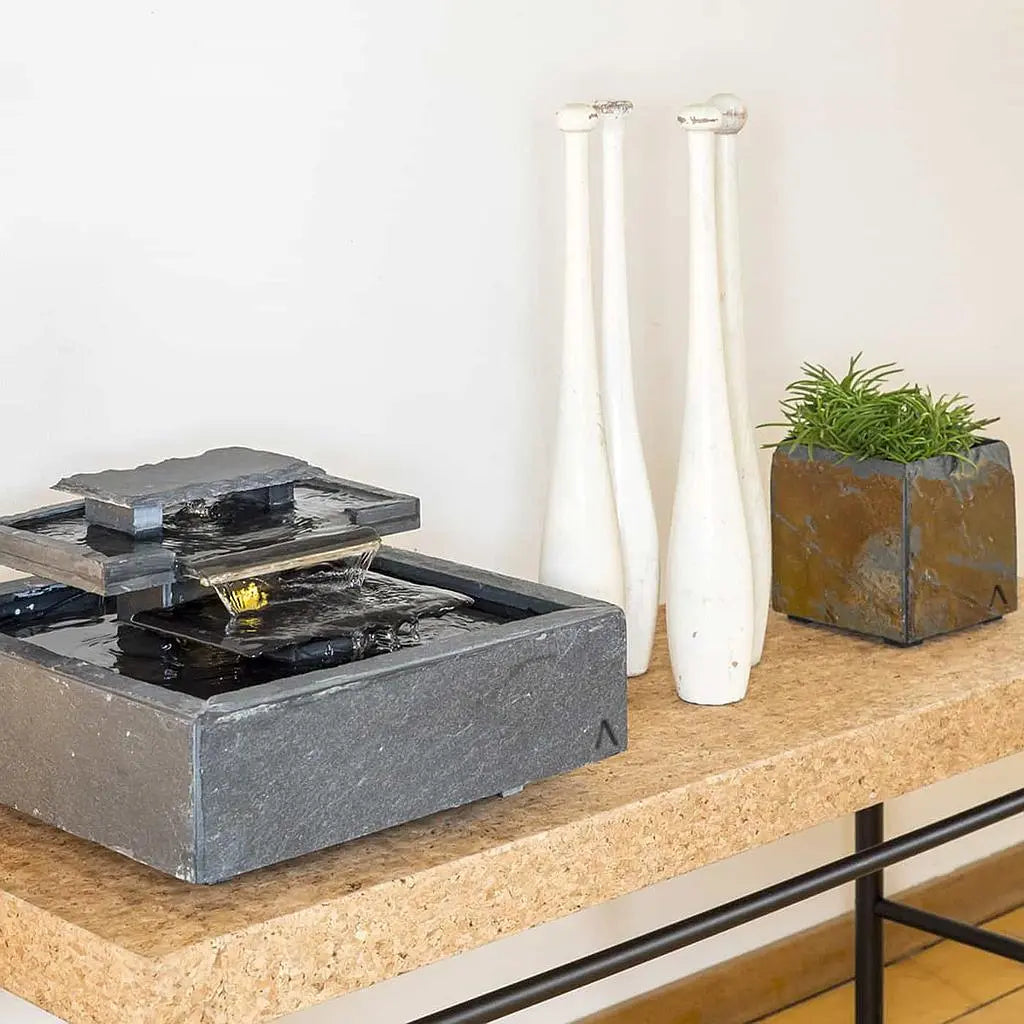 Übertopf Würfel 13x13x13 cm Schiefer Braun CUBI 13 Rusty - CLIMAQUA