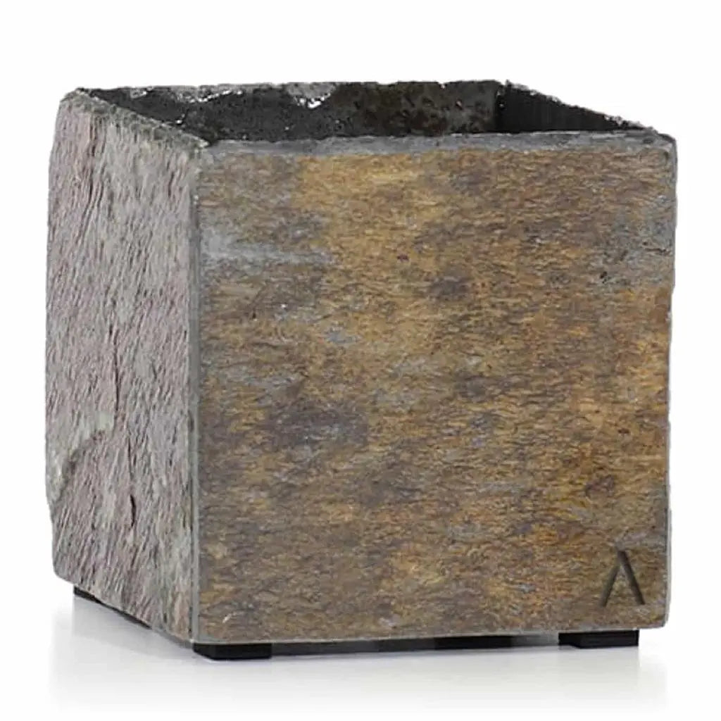 Übertopf Würfel 17x17x17 cm Schiefer Braun CUBI 17 Rusty - CLIMAQUA