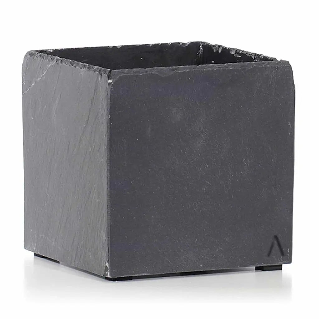 Übertopf Würfel 21x21x21 cm Schiefer Schwarz CUBI 21 Anthrazit - CLIMAQUA