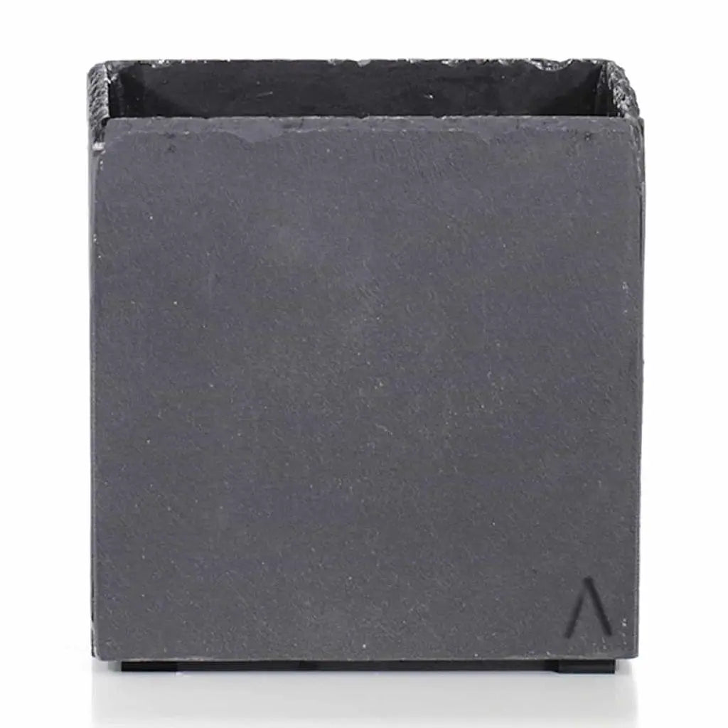 Übertopf Würfel 21x21x21 cm Schiefer Schwarz CUBI 21 Anthrazit - CLIMAQUA