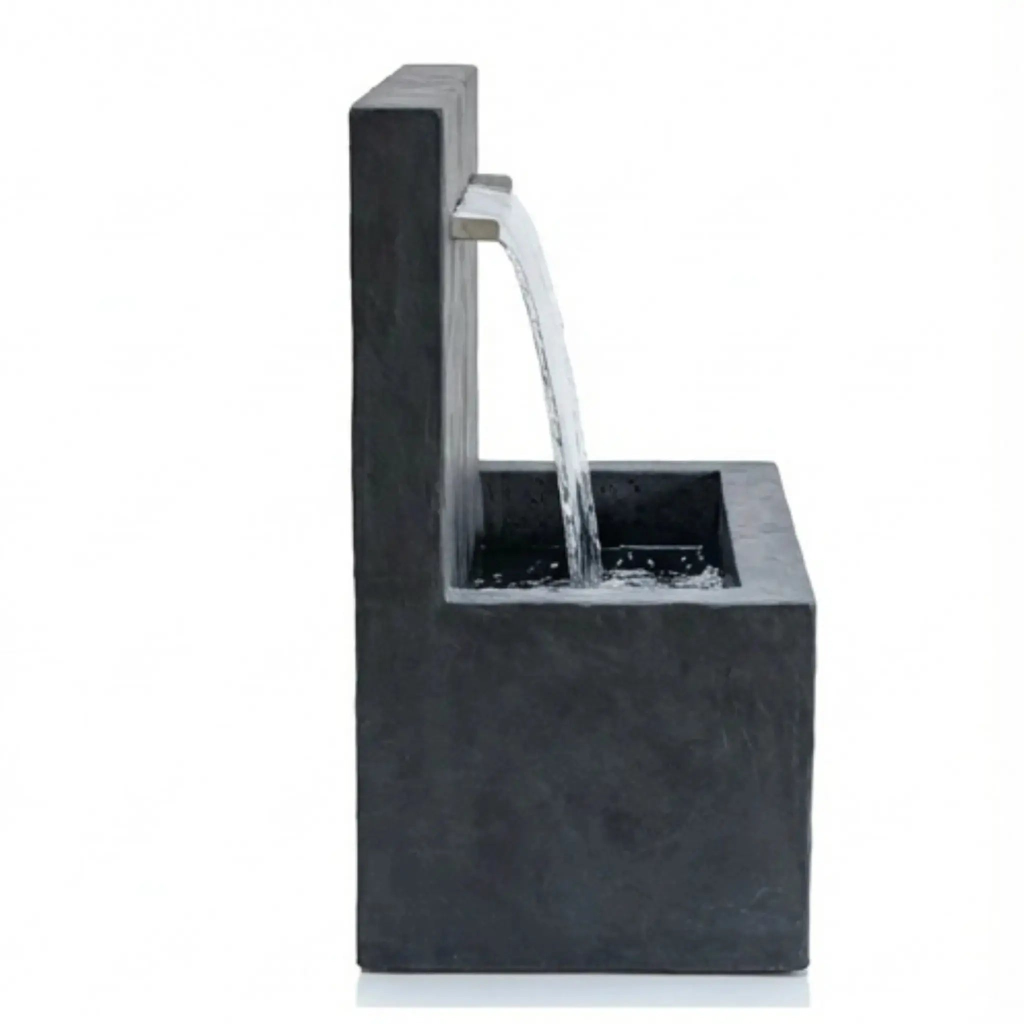VICTORIA Falls – Edler Schiefer Gartenbrunnen mit Wasserfall und Beleuchtung (90 × 50 × 90 cm) - CLIMAQUA