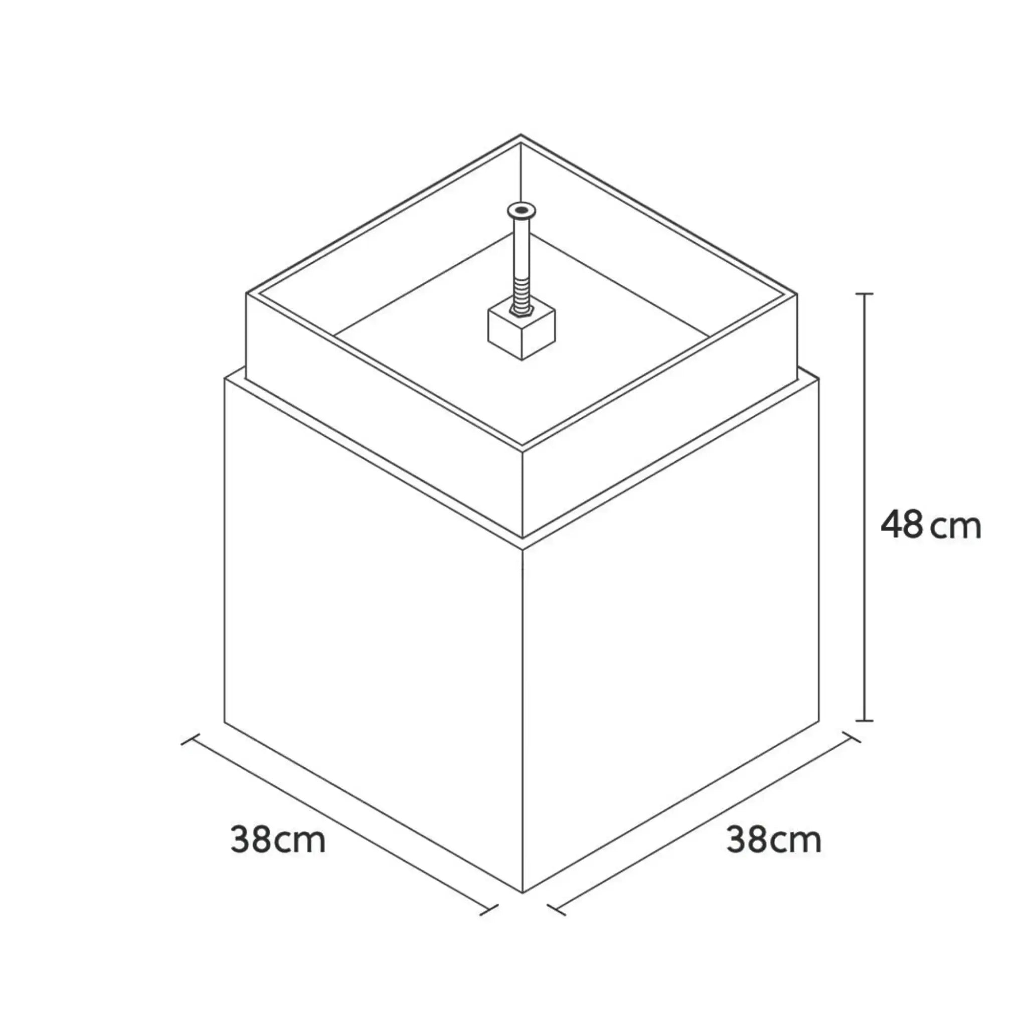 VIDA 40 Rusty – Springbrunnen edel eckig Naturschiefer Braun, Vogeltränke, stimmungsvolle LED, 38 x 38 x 48 cm, 36 kg - CLIMAQUA