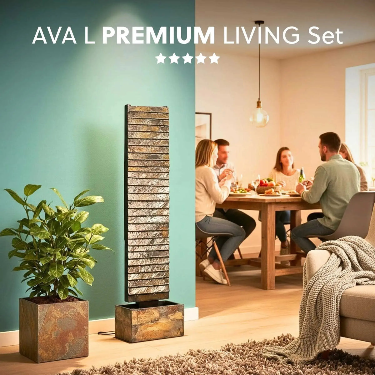 Wasserwand AVA L PREMIUM LIVING Set - CLIMAQUA (KI-Inhalte)