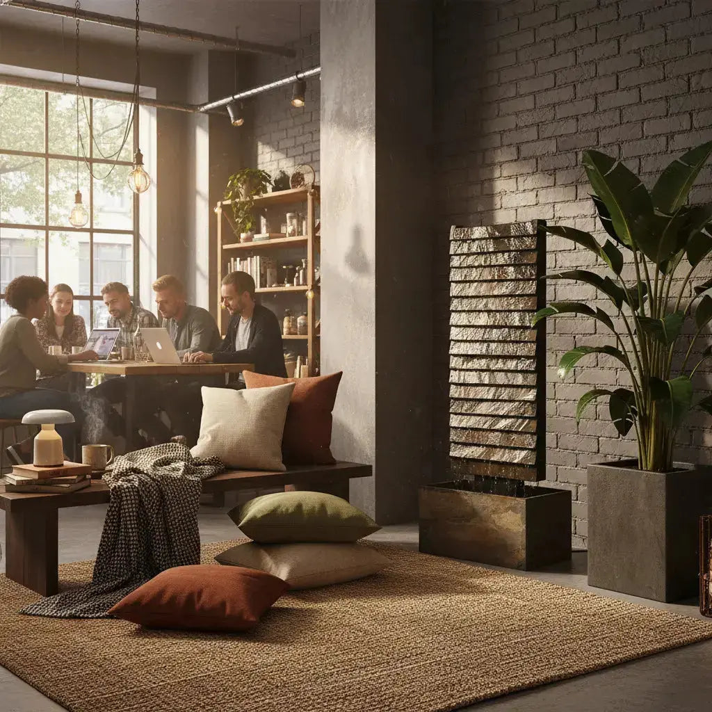 AVA M – Mittelgrosse Wasserwand Schiefer 85 cm Braun - CLIMAQUA