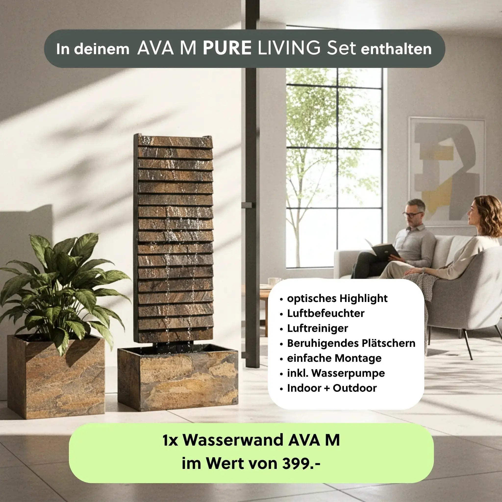 Wasserwand AVA M PURE LIVING Set - CLIMAQUA