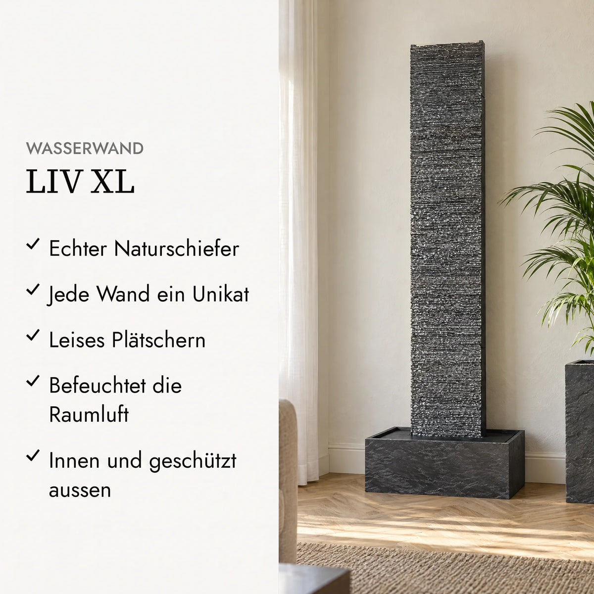 Vorteile der Wasserwand LIV XL (KI-Inhalte)