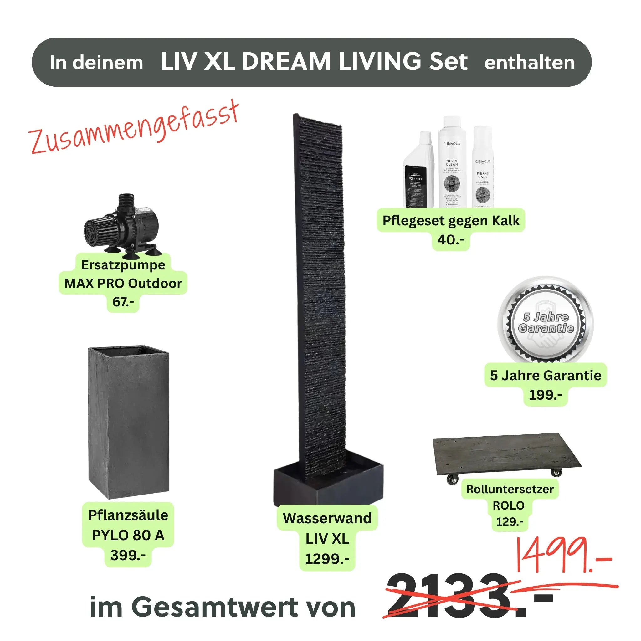 Wasserwand LIV XL DREAM LIVING Set - CLIMAQUA