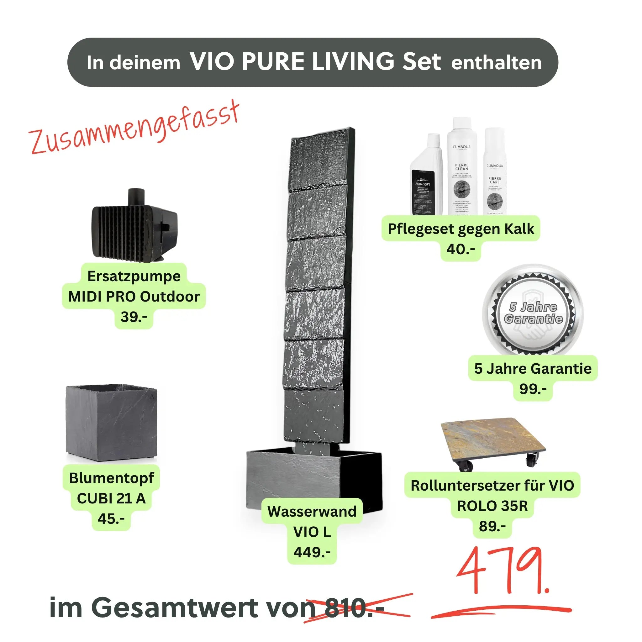 Wasserwand Set VIO PURE LIVING Set - CLIMAQUA