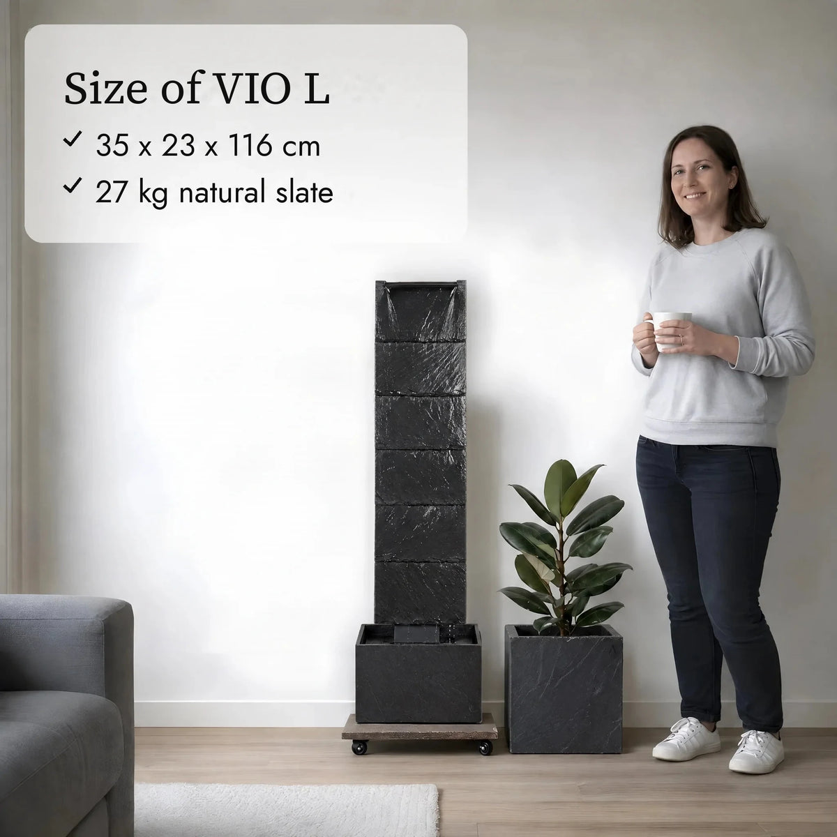 Size of the VIO L PURE LIVING Set (AI content)