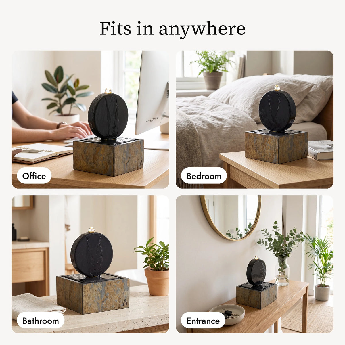 YUU tabletop fountain in the office, bedroom, dining area and entrance (AI content)