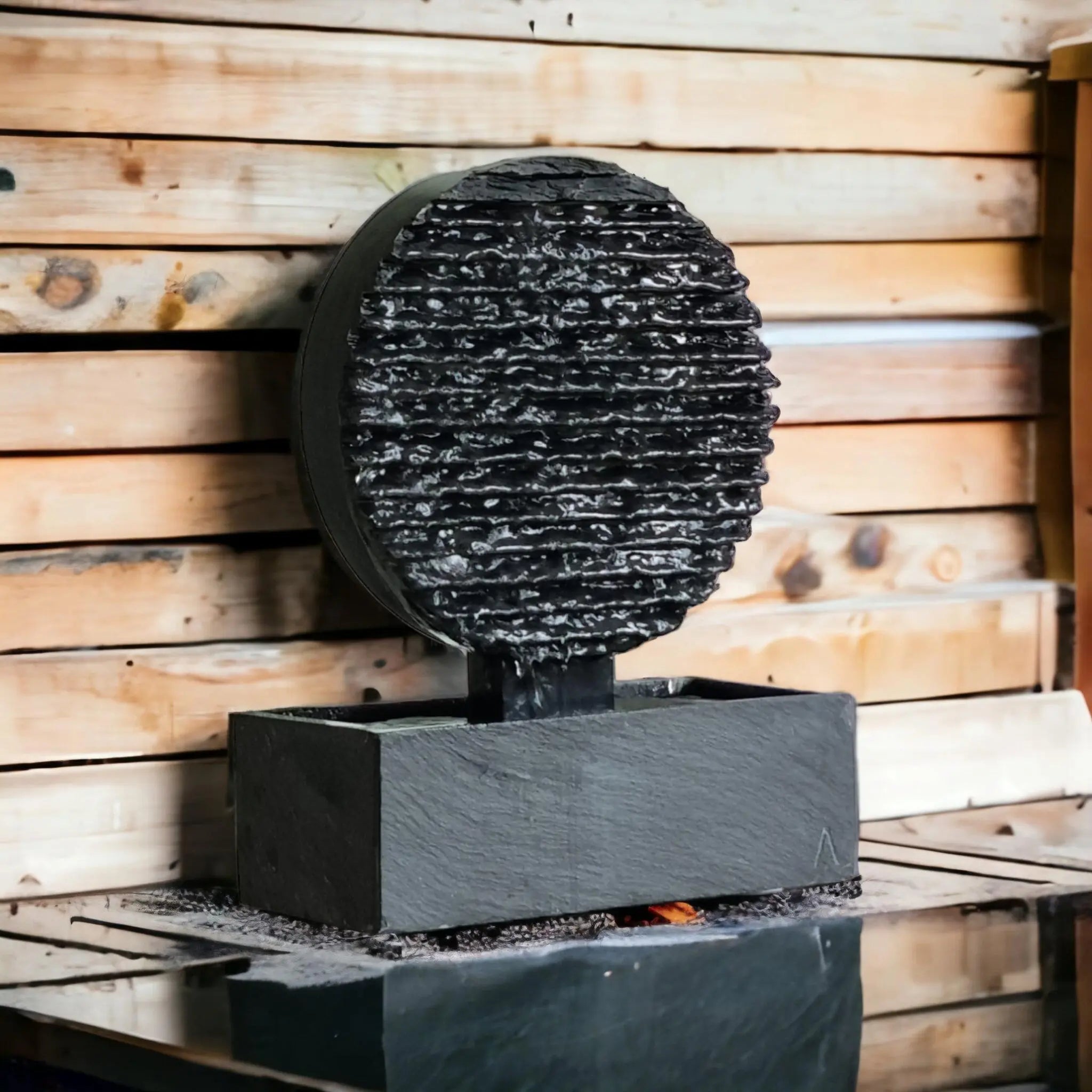 Zen Brunnen Kreis aus Schiefer AYO S - CLIMAQUA