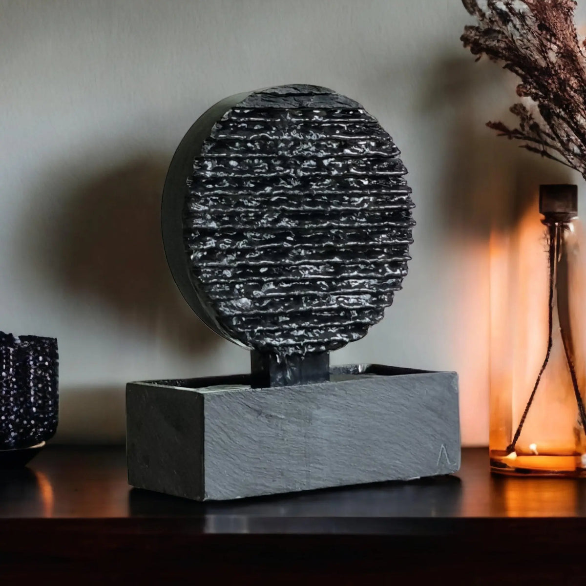Zen Brunnen Kreis aus Schiefer AYO S - CLIMAQUA