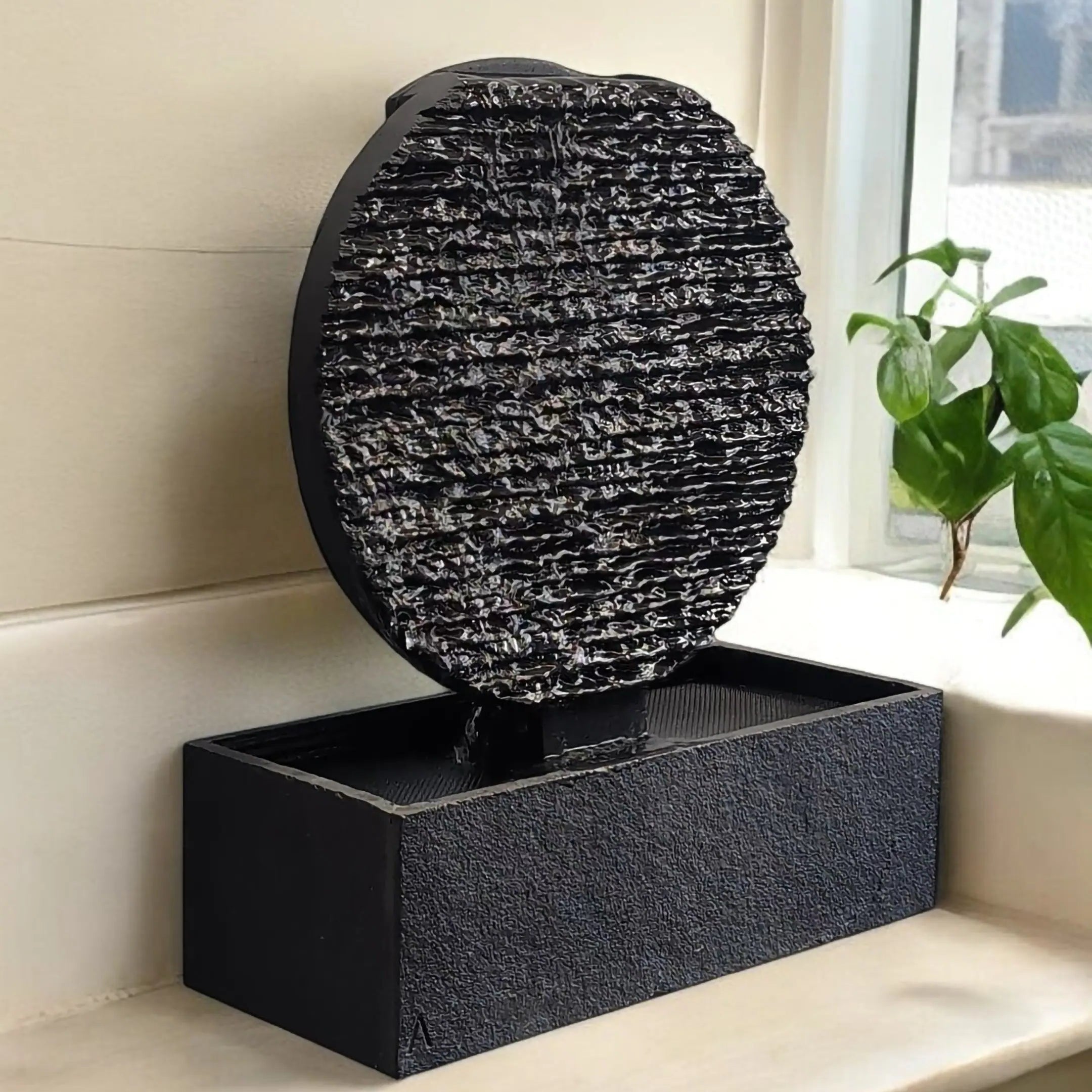 Zimmerbrunnen Kreis aus Schiefer AYO M - CLIMAQUA