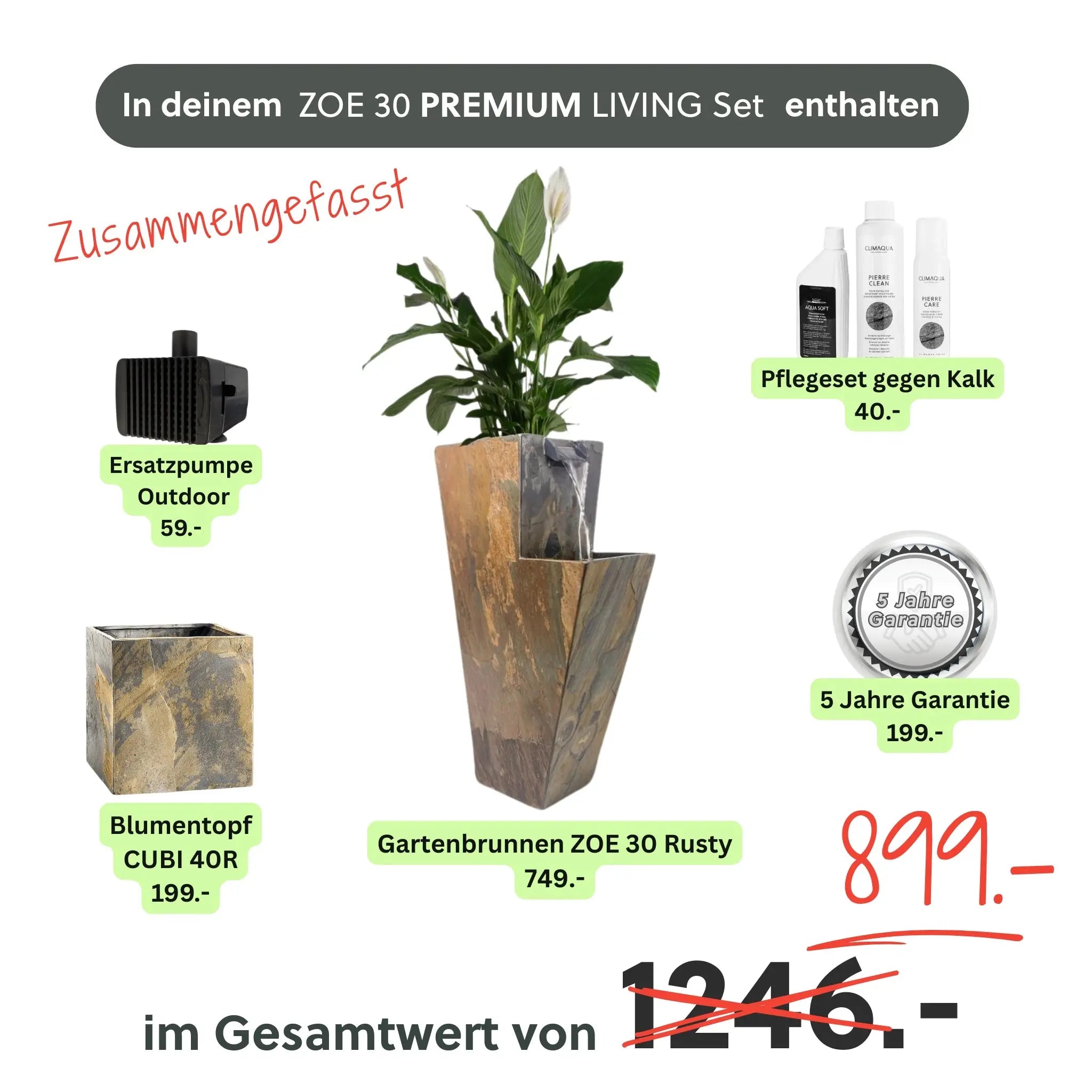 ZOE 30 PREMIUM LIVING Set Rusty - CLIMAQUA