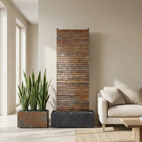 AVA GRANDE – Premium Wasserwand aus Schiefer Rusty, Indoor/Outdoor, 80×38×180 cm