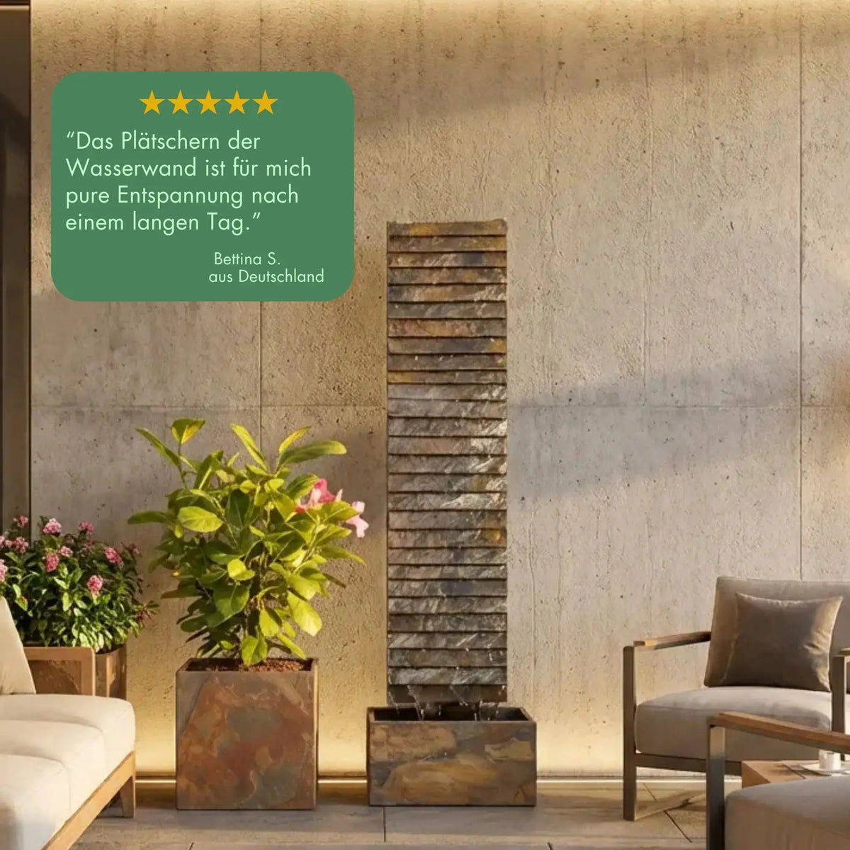 Wasserwand AVA L PREMIUM GARTEN Set - CLIMAQUA (KI-Inhalte)