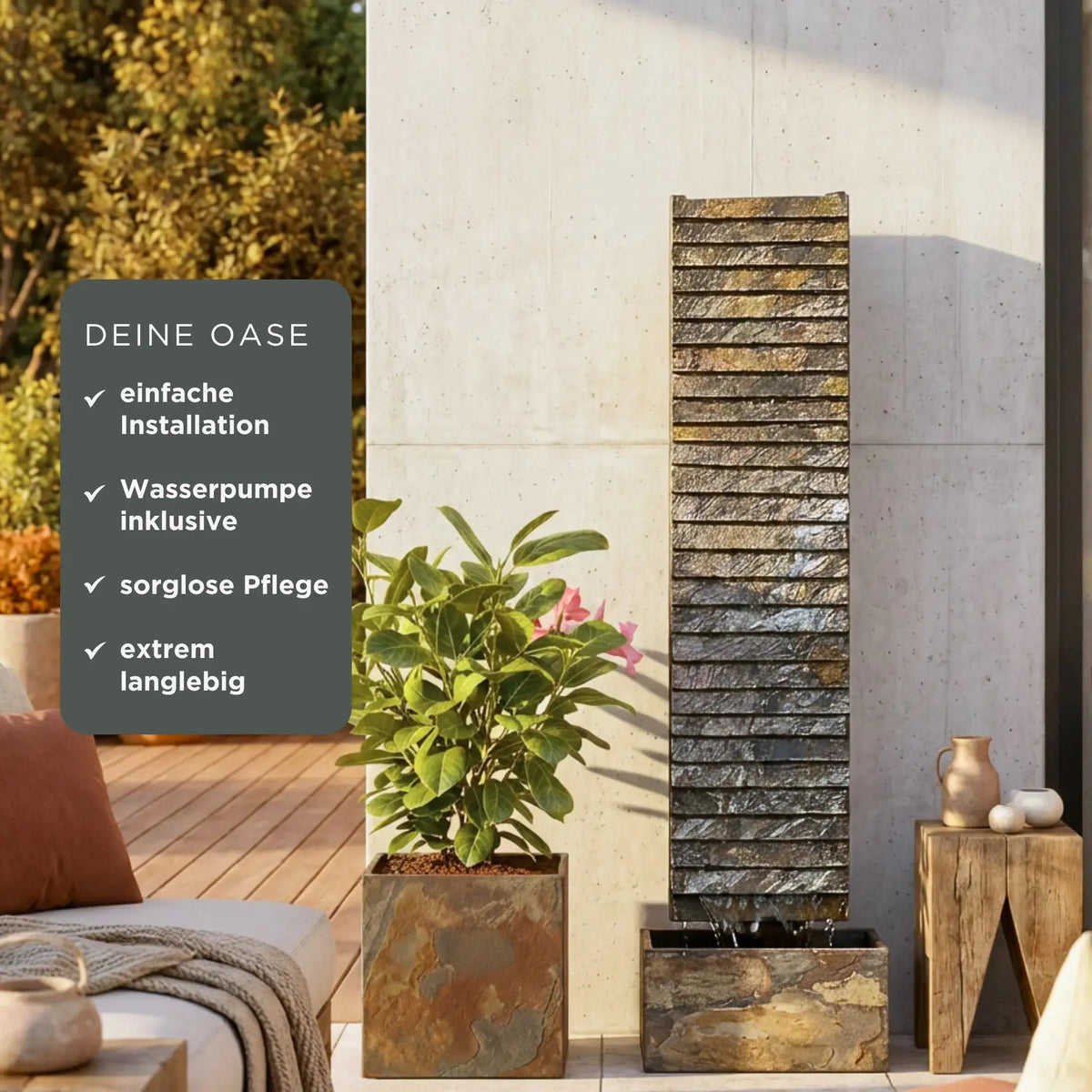 Wasserwand AVA L PREMIUM GARTEN Set - CLIMAQUA (KI-Inhalte)