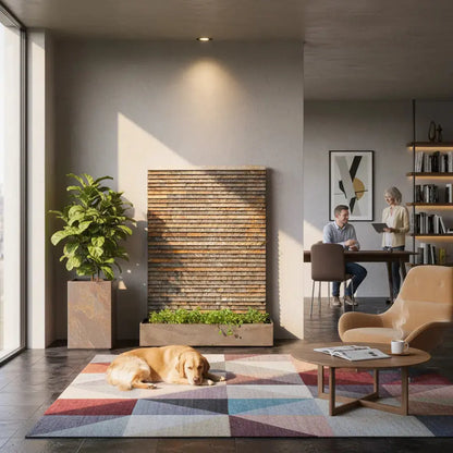 AVA WALL XXL – Luxuriöse Wasserwand Schiefer Braun 160 cm - CLIMAQUA