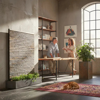 AVA WALL XXL – Luxuriöse Wasserwand Schiefer Braun 160 cm - CLIMAQUA