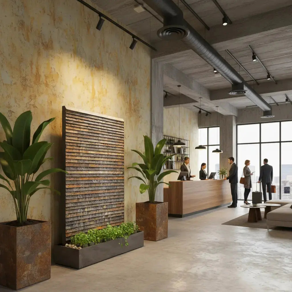 AVA WALL XXL – Luxuriöse Wasserwand Schiefer Braun 160 cm - CLIMAQUA