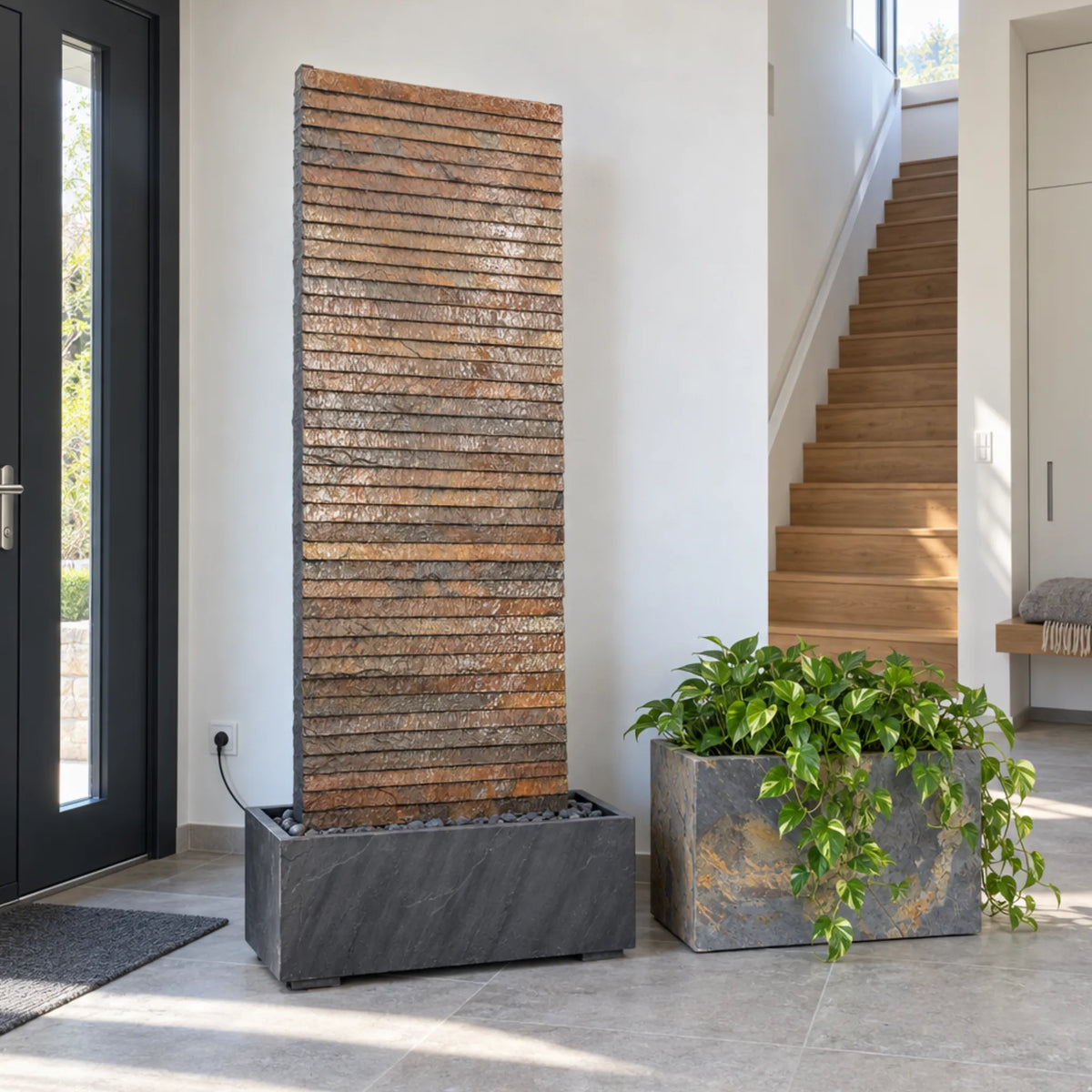 Exklusive XXL Wasserwand 180cm echt Schiefer – AVA GRANDE DREAM SET