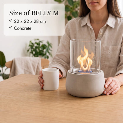 Size of the BELLY M table fire (AI content)