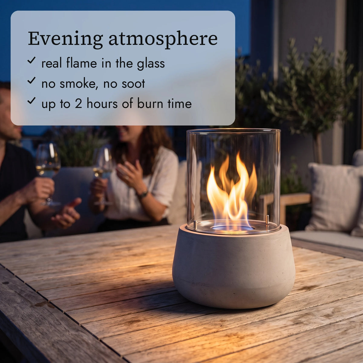 BELLY M table fire in the evening (AI content)