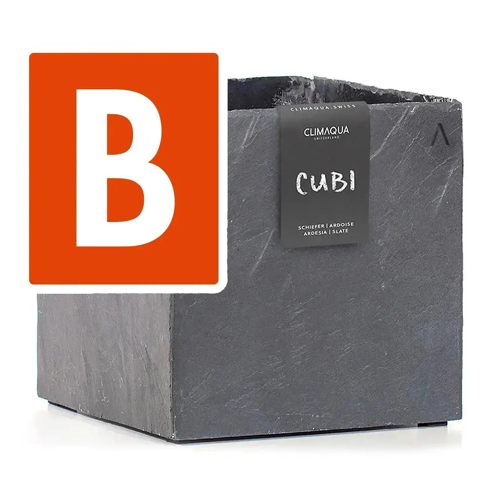 CUBI 30 Anthrazit B-Ware – Blumentopf Eckig Outdoor 29x29x29 cm Schiefer Schwarz - CLIMAQUA