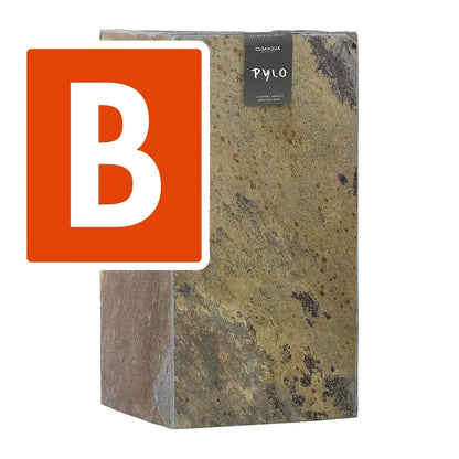 PYLO 57 Rusty B-Ware – Pflanzsäule 30x30x57 cm 27 kg Naturschiefer Braun Indoor - CLIMAQUA
