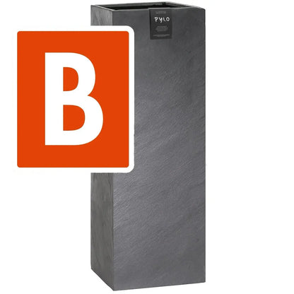 PYLO 87 Anthrazit B-Ware – Pflanzsäule 30x30x87 cm 21 kg Naturschiefer Schwarz Indoor - CLIMAQUA