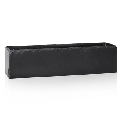 Balkonkasten 74x17x17 cm Naturschiefer Schwarz JARDI 80 Anthrazit - CLIMAQUA