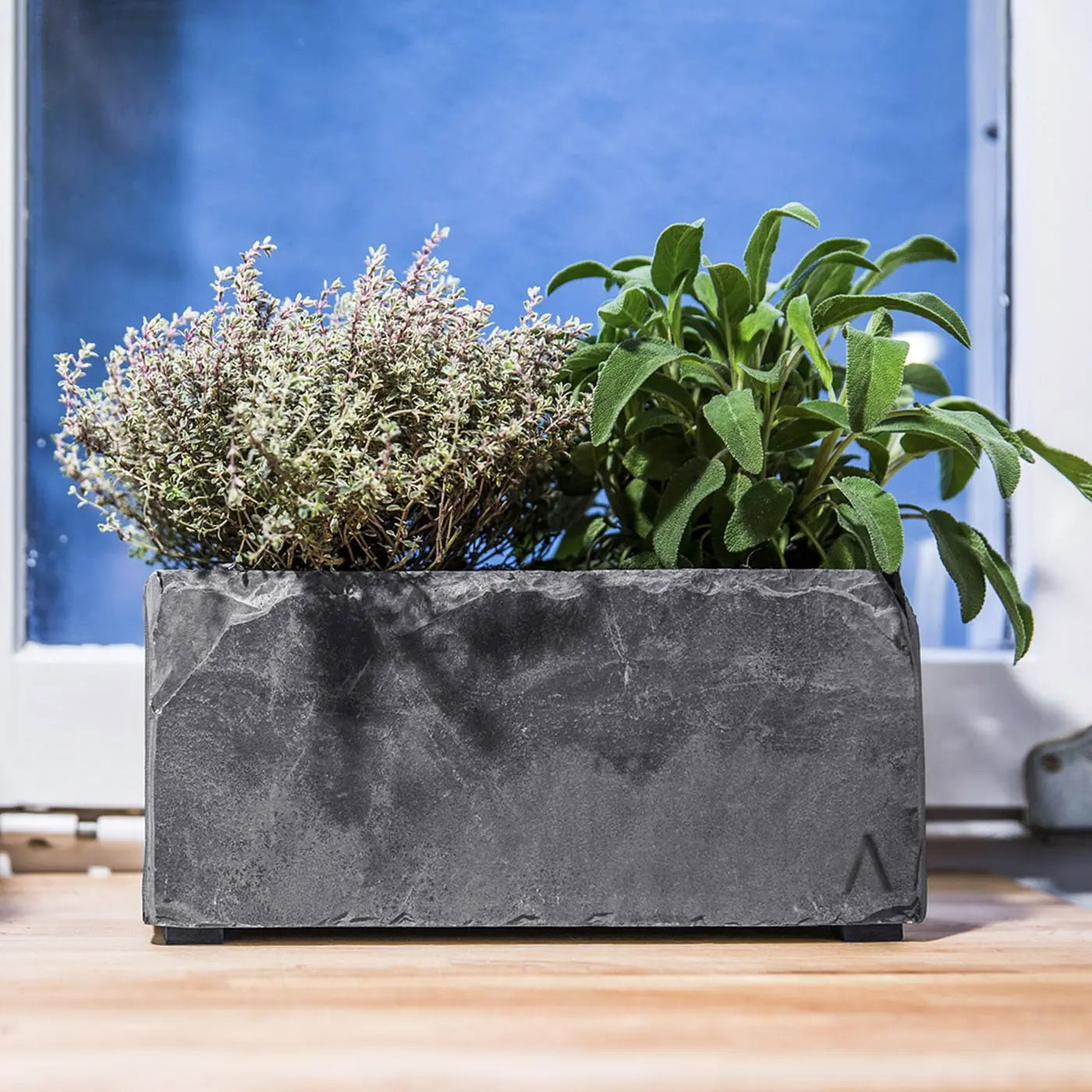 Blumenkästchen 21x11 cm Schiefer Schwarz JARDI 21 Anthracite - CLIMAQUA