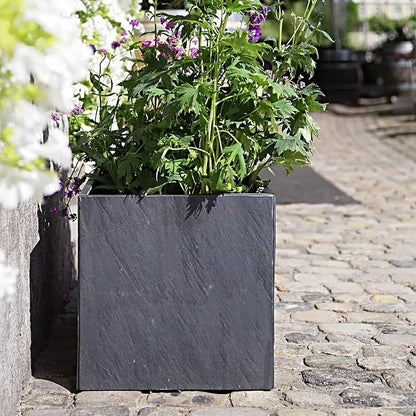 Blumenkasten Outdoor 60x38x40 cm Naturschiefer Schwarz RECTO 60 Anthrazit - CLIMAQUA