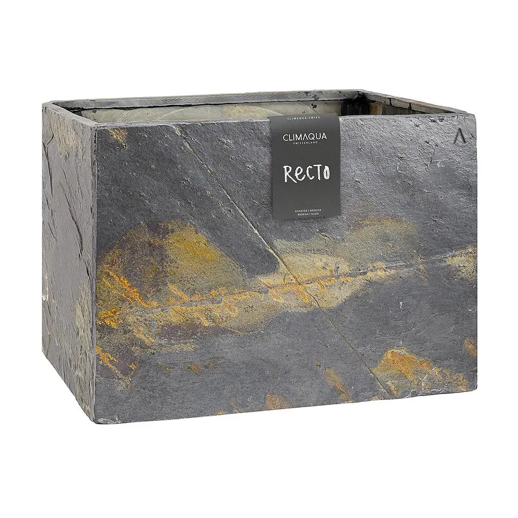 RECTO 60 Rusty – Blumenkasten Outdoor 60x40x40 cm Naturschiefer Braun – CLIMAQUA