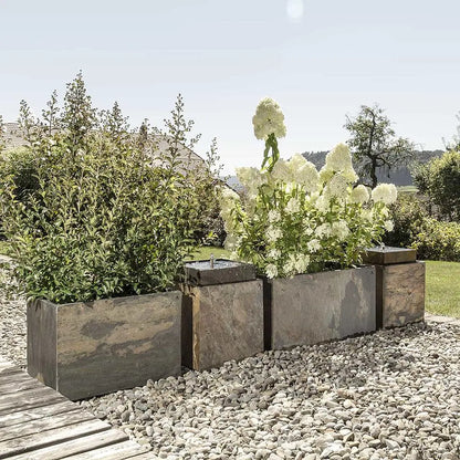 Blumenkasten Outdoor 60x40x40 cm Naturschiefer Braun RECTO 60 Rusty - CLIMAQUA