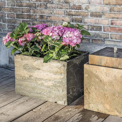 Blumenkasten Outdoor 60x40x40 cm Naturschiefer Braun RECTO 60 Rusty - CLIMAQUA