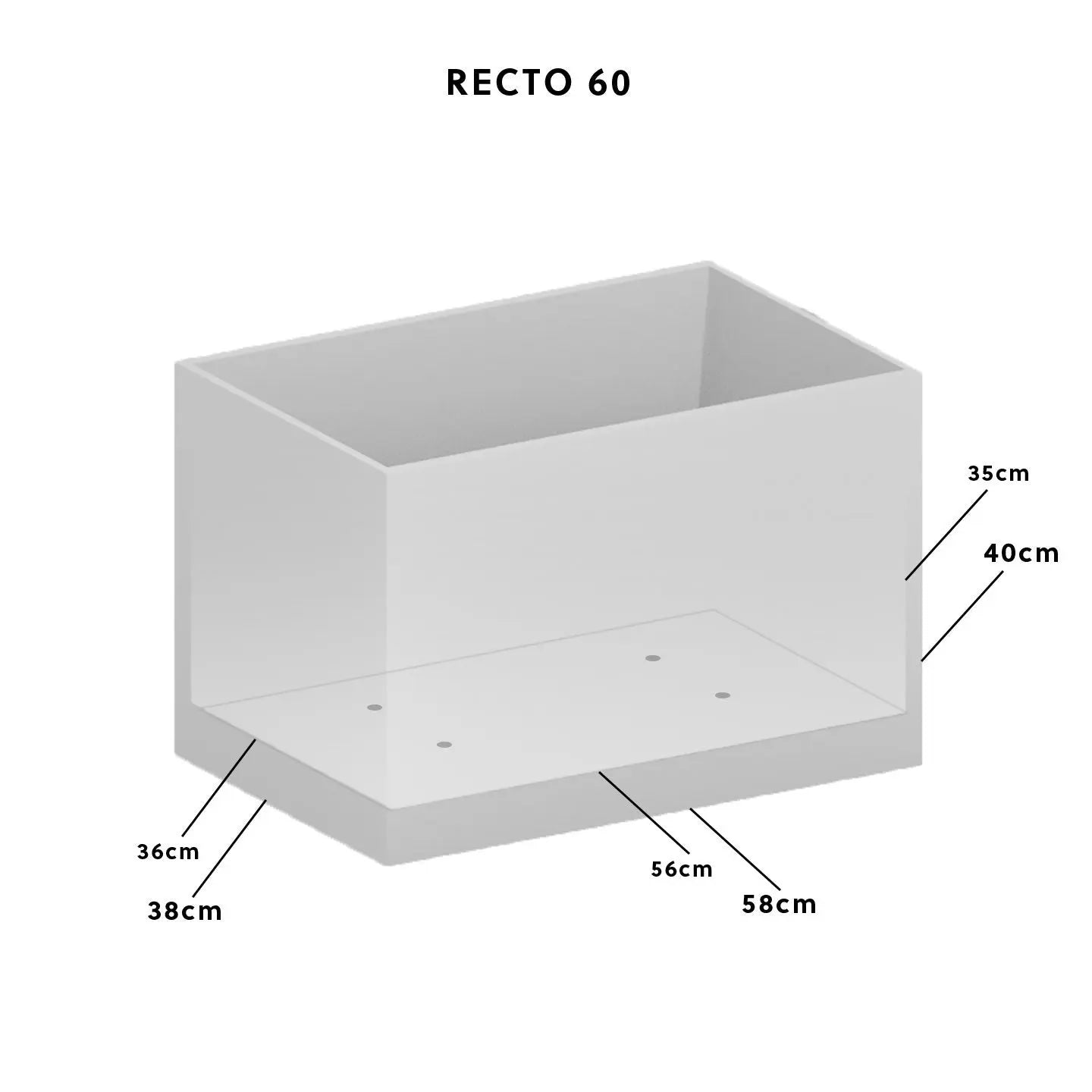 RECTO 60 Rusty – Blumenkasten Outdoor 60x40x40 cm Naturschiefer Braun – CLIMAQUA