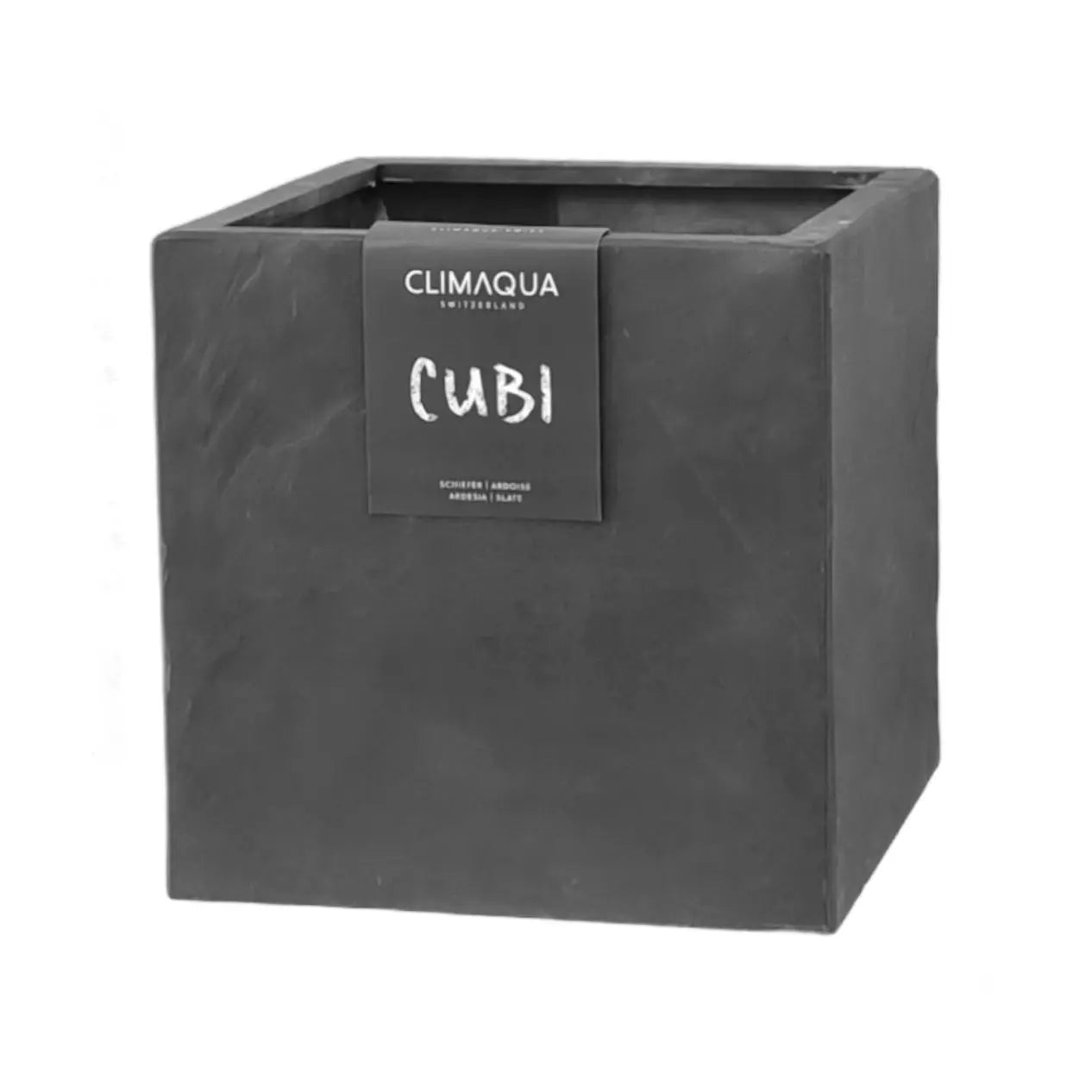 Blumentopf Eckig Outdoor 30 cm Schiefer Schwarz CUBI 30 Anthrazit - CLIMAQUA