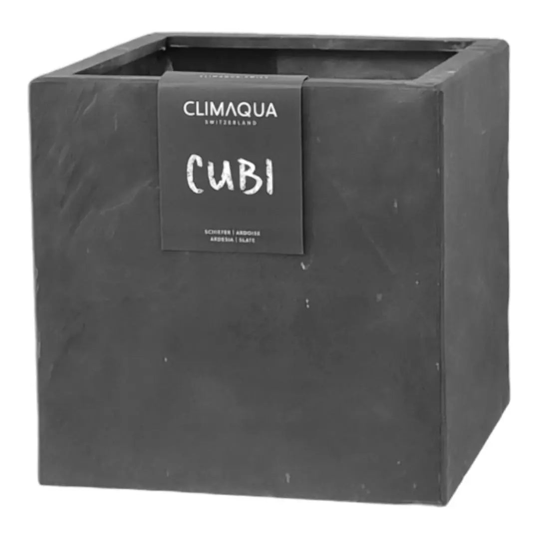 Blumentopf Eckig Outdoor 30 cm Schiefer Schwarz CUBI 30 Anthrazit - CLIMAQUA