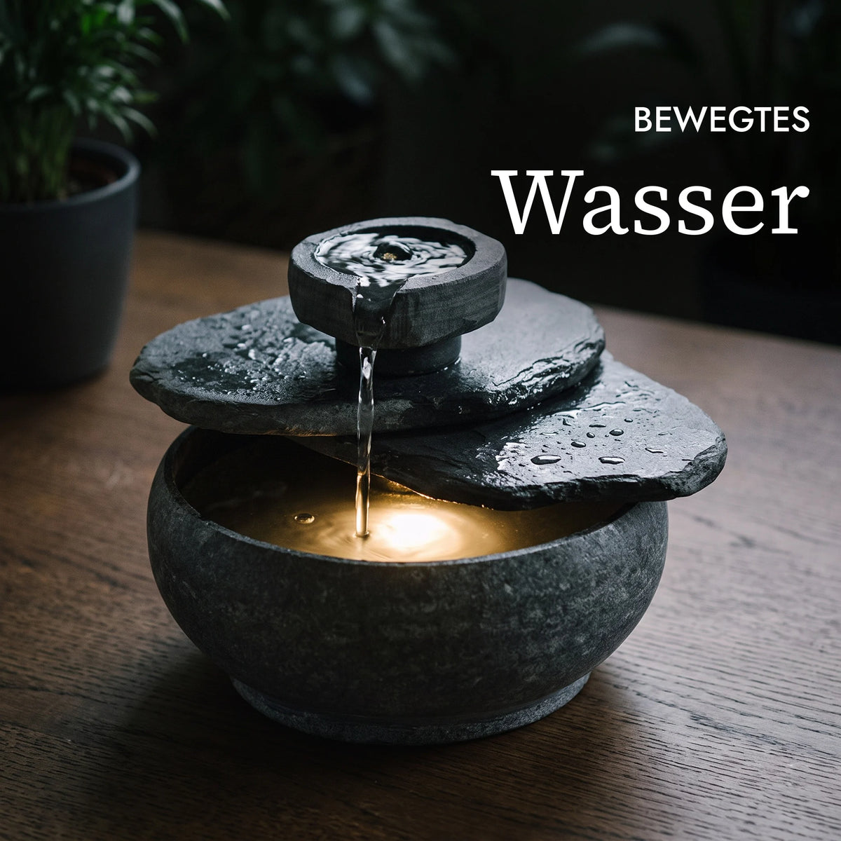 Bewegtes Wasser am Zimmerbrunnen CHI (KI-Inhalte)